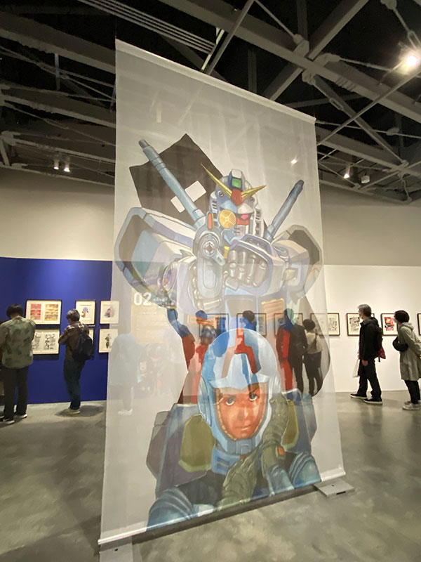 安彦良和 機動戦士ガンダム THE ORIGIN展の館内タペストリー