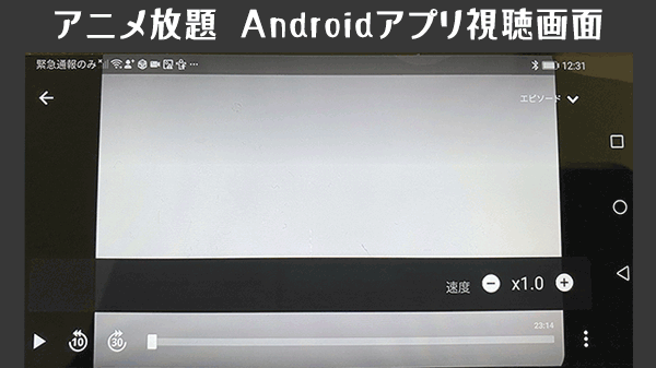 アニメ放題アプリの再生速度変更画面はiOSとandroidで少し異なる